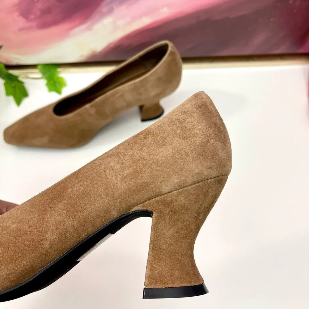 Jeffrey Campbell Hints-2 Suede Square Toe Pumps‎ Size 6.5
